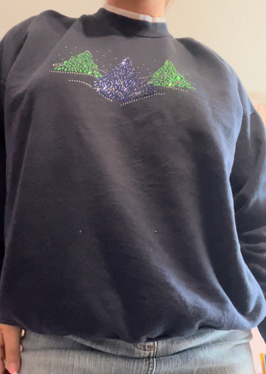 Mccc energy sportswear Christmas holidays blue sweater size 1X