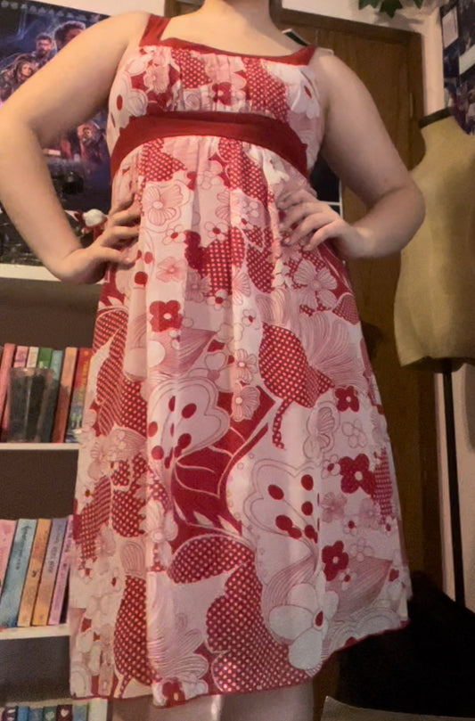 B smart vintage early 2000s girly spring midi dress size 12