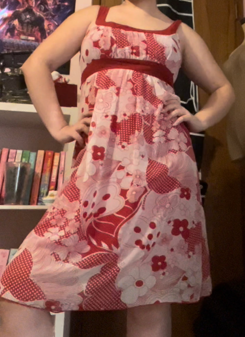 B smart vintage early 2000s girly spring midi dress size 12