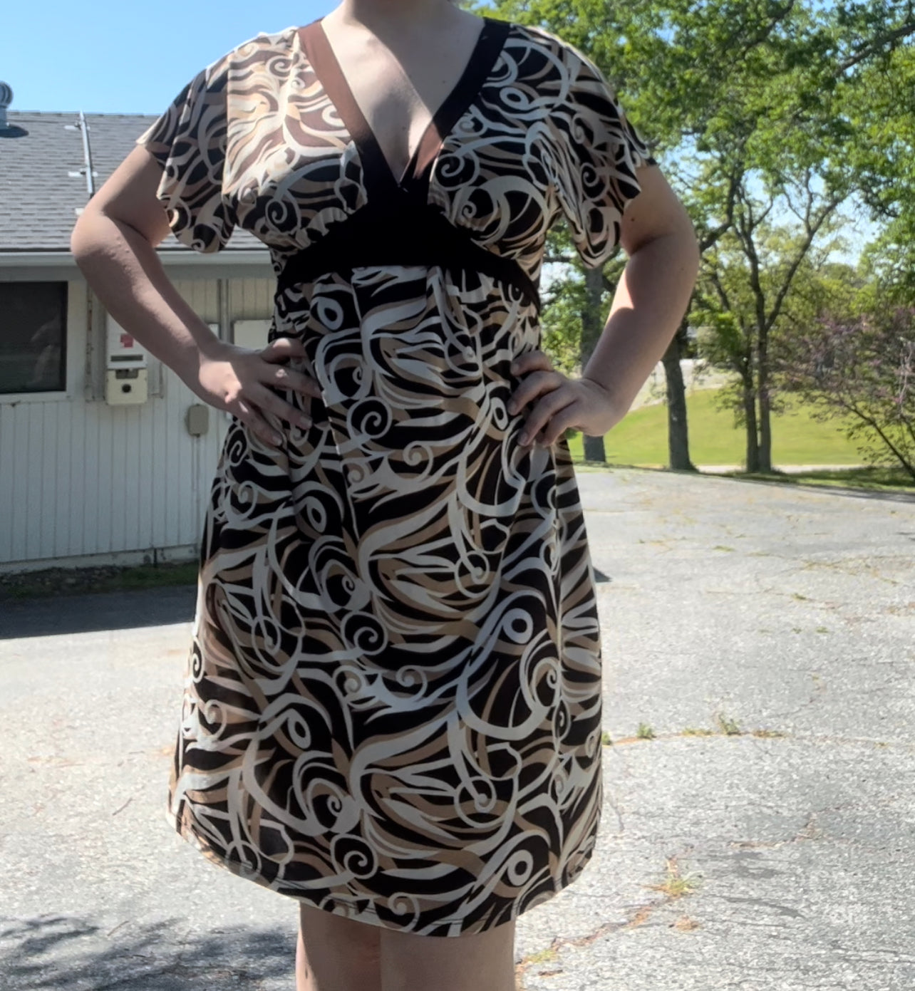 Vintage early 2000s tempted hearts brown spring summer dress size XL