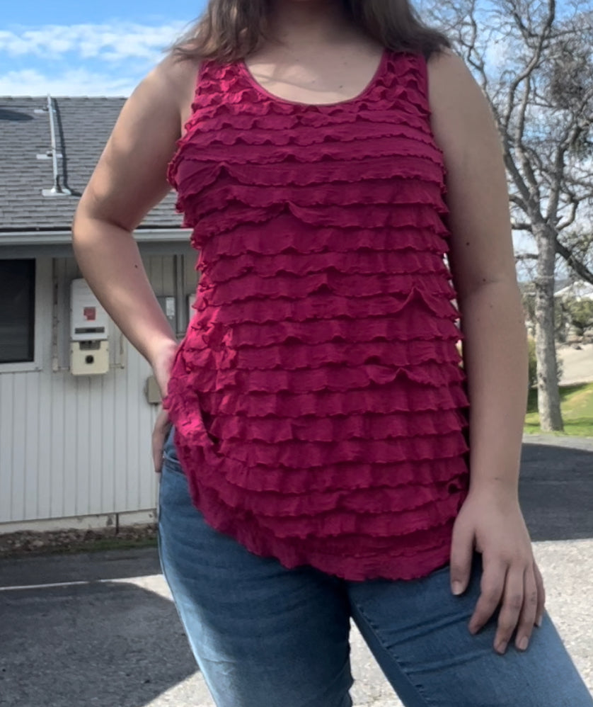 Love kisses vintage early 2000s y2k hot pink tank top size 3XL