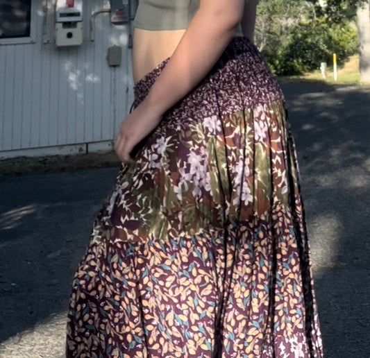 Sag harbor woman vintage purple boho fairycore hippie maxi skirt