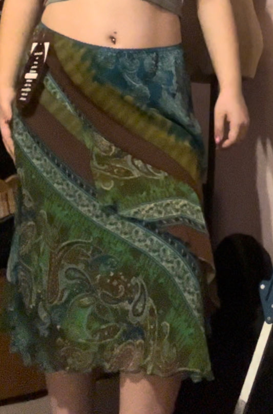 NWT b.i.y.a.y.c.d.a vintage early 2000s colorful boho maxi skirt size XL