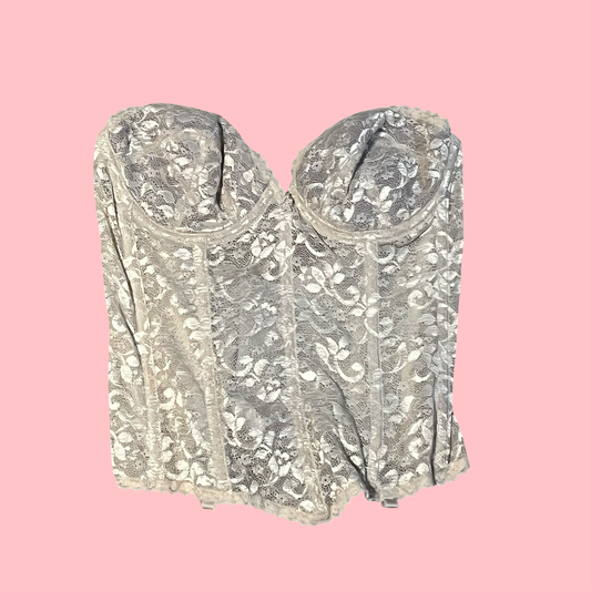 Vintage romantic girly princess lace creme strapless corset