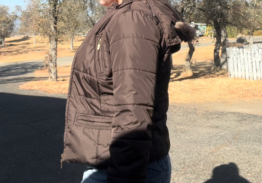 Dollhouse outerwear y2k early 2000s brown puffer top size medium