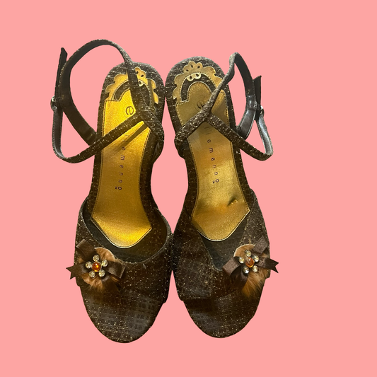 Ellemenno vintage early 2000s brown wedge boho fairy core heels size 8.5