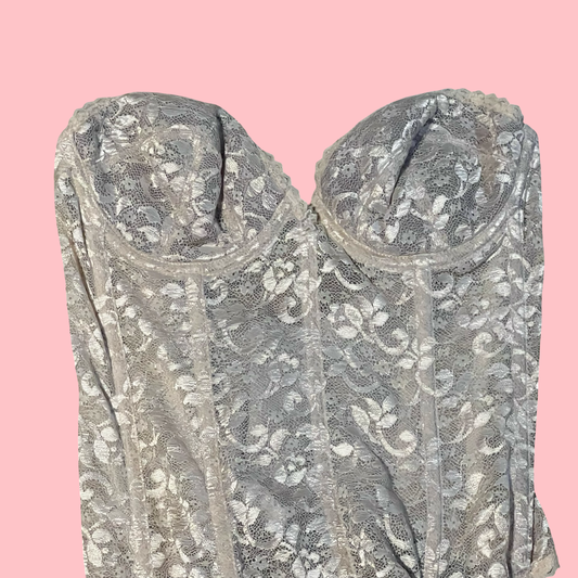 Vintage romantic girly princess lace creme strapless corset