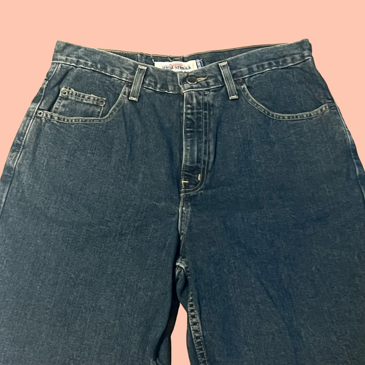 Dungarees high sierra vintage relaxed jean jorts long shorts size 32”