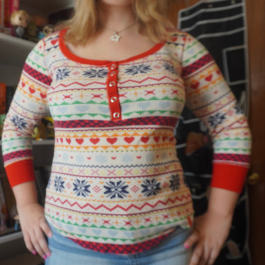 Victoria secret early 2000s holiday Christmas pajama top size small