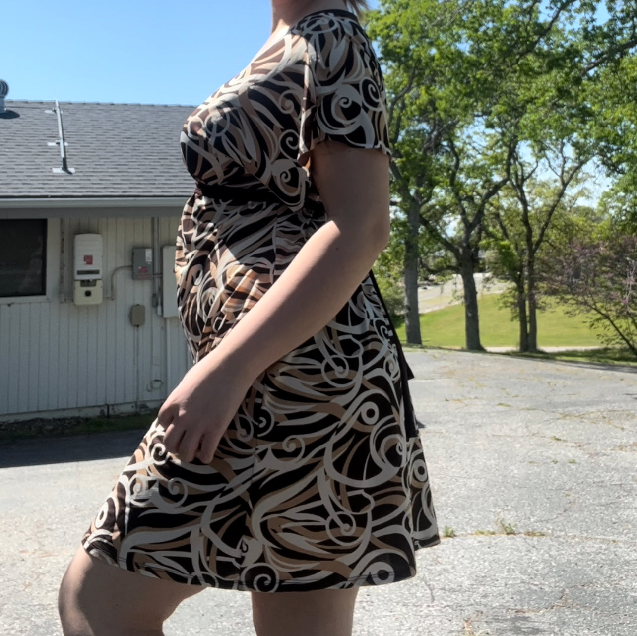 Vintage early 2000s tempted hearts brown spring summer dress size XL