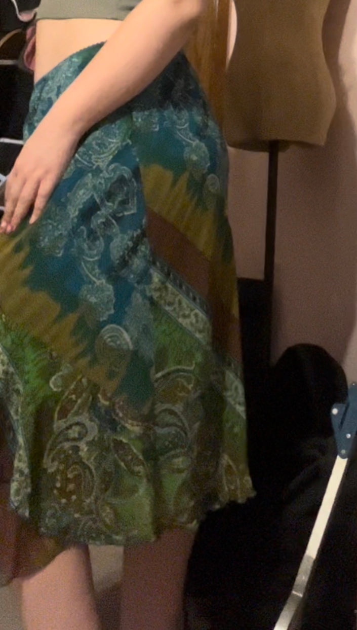 NWT b.i.y.a.y.c.d.a vintage early 2000s colorful boho maxi skirt size XL