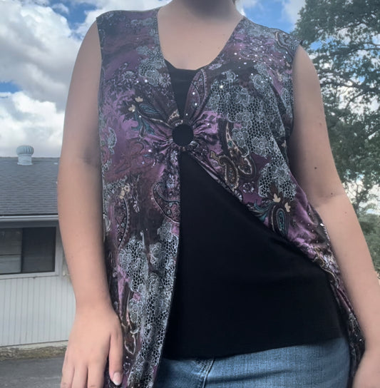 Brittany black woman whimsigoth fairy early 2000s y2k purple plus size top