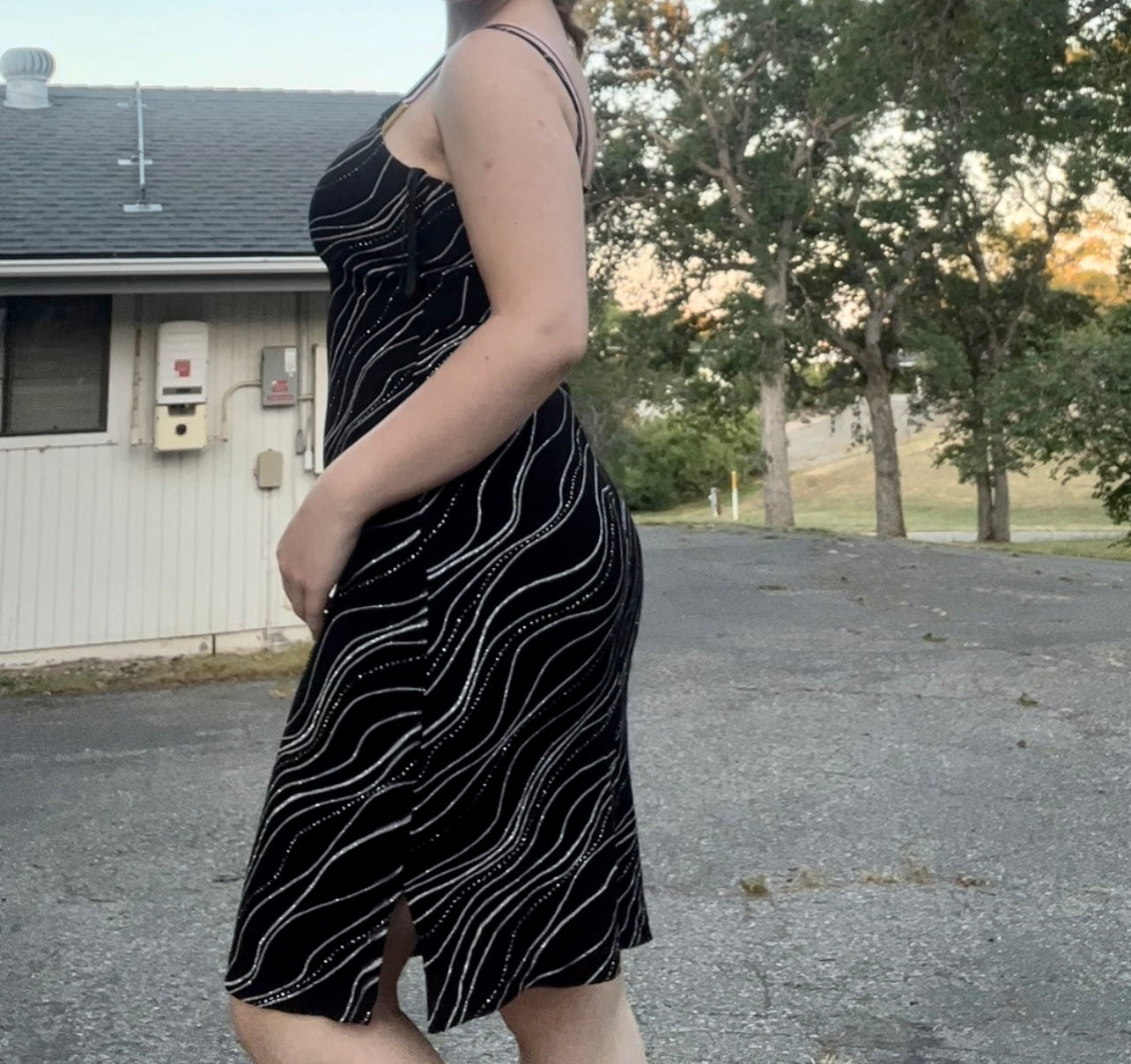 Scene 90s vintage party halter midi dress size 11/12