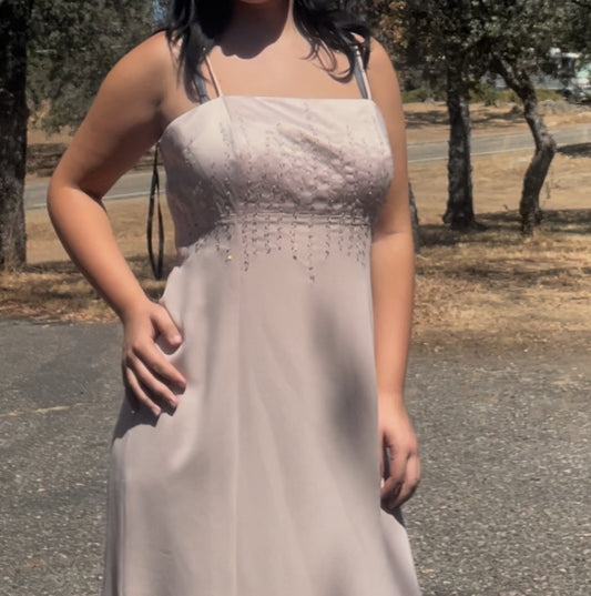Bahari vintage early 2000s y2k beaded coquette girly long maxi prom formal dress size 14p