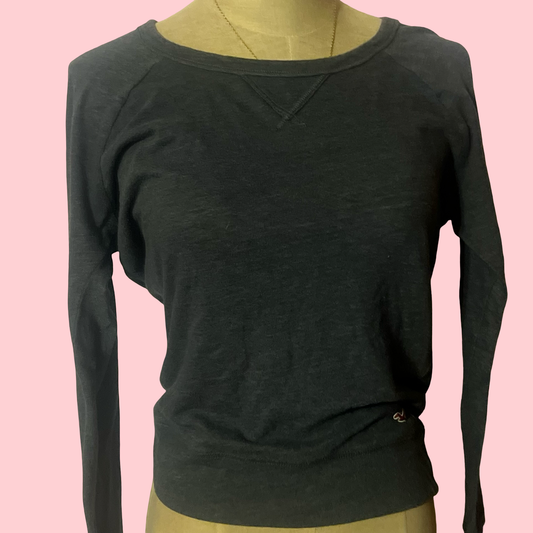 Hollister grey early 2000s y2k preppy Bella swan long sleeve top size XS