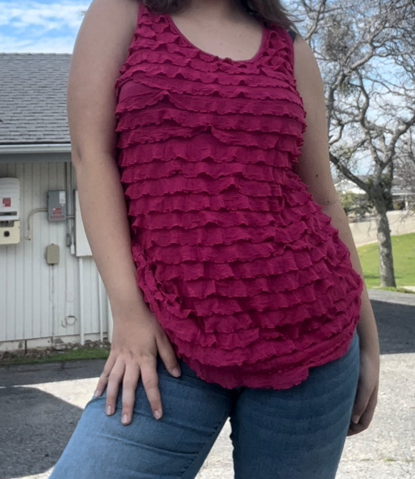 Love kisses vintage early 2000s y2k hot pink tank top size 3XL