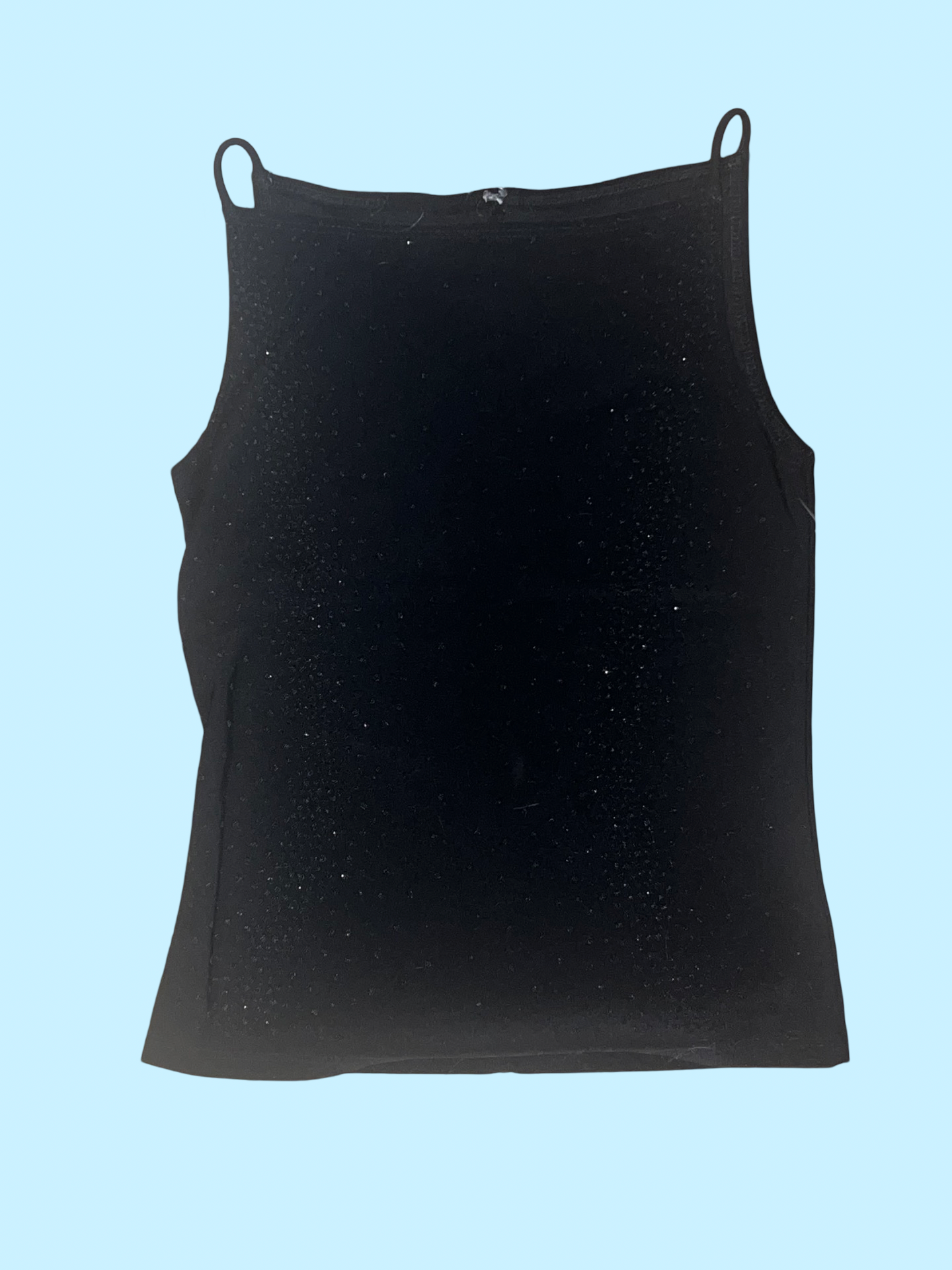 Vintage 90s style beaded black halter top