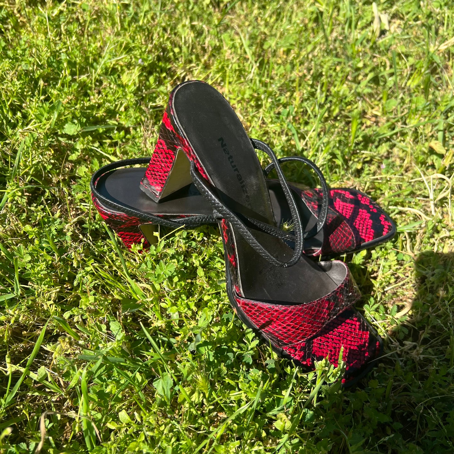 Naturalizer faux snake skin red vintage 90s style heels size 8