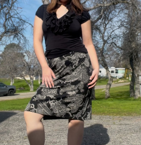 Max studio grunge goth fairycore vintage midi skirt size large