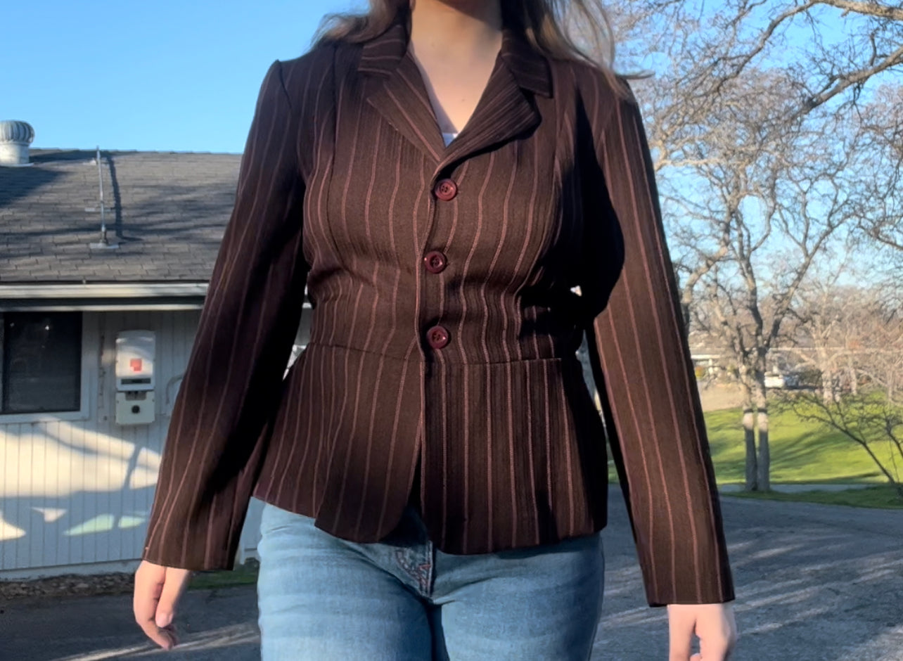 Snap y2k brown office siren jacket size 11