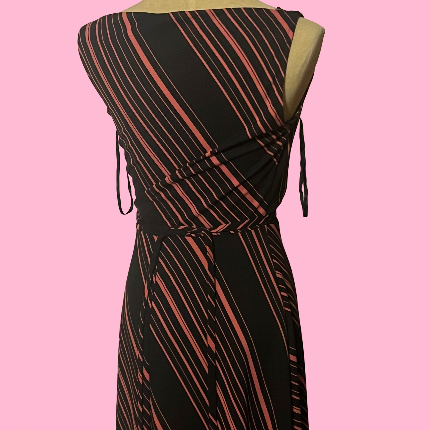 Express early 2000s y2k pink black midi dress size 5/6