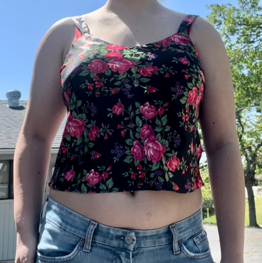 Lingerie cacique vintage retro floral lingerie top size medium