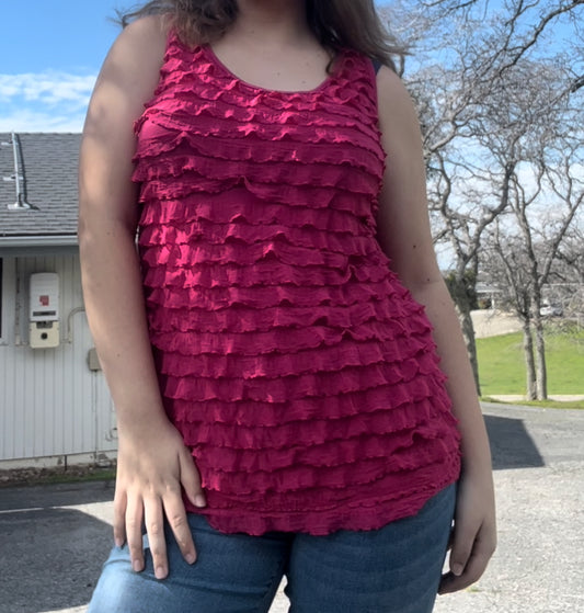 Love kisses vintage early 2000s y2k hot pink tank top size 3XL