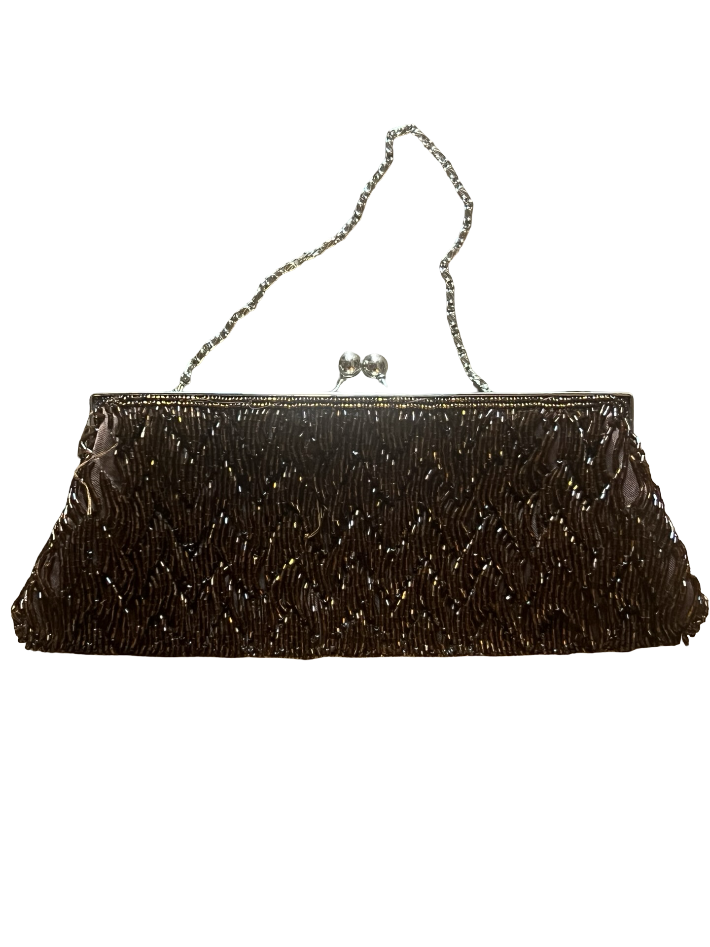 Vintage brown glam girly beaded purse