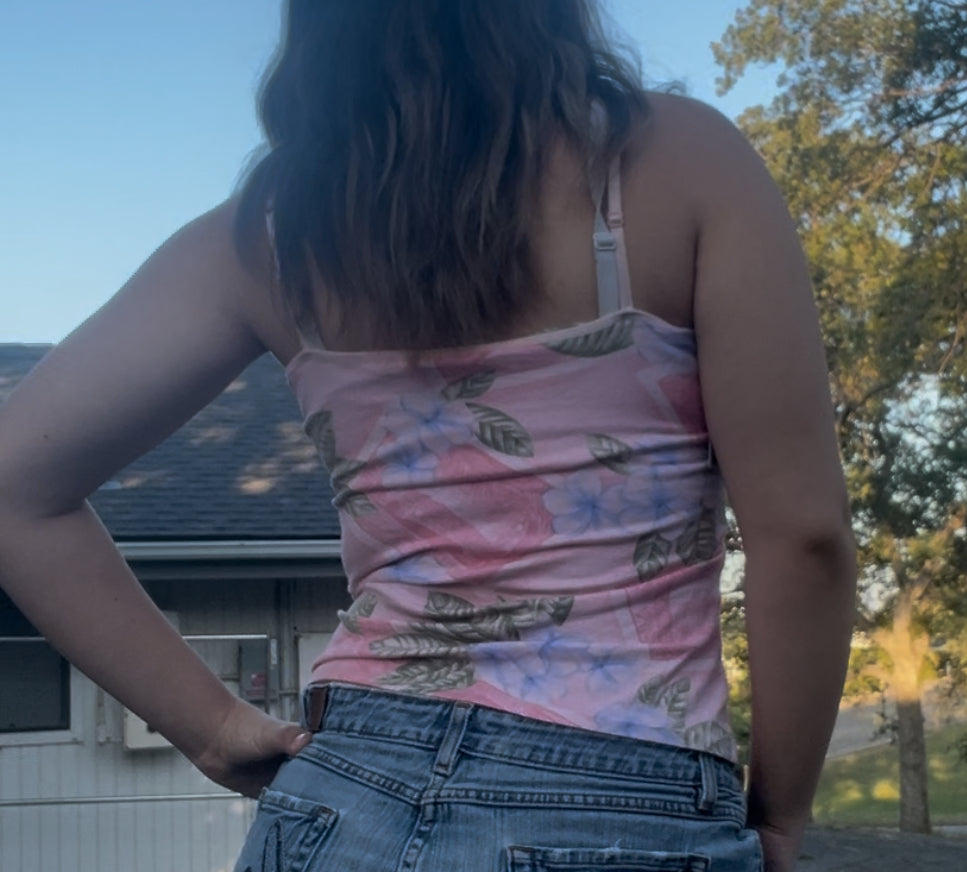 NWT la cabana pink summer spring vintage deadstock y2k early 2000s girly camisole tank top size medium