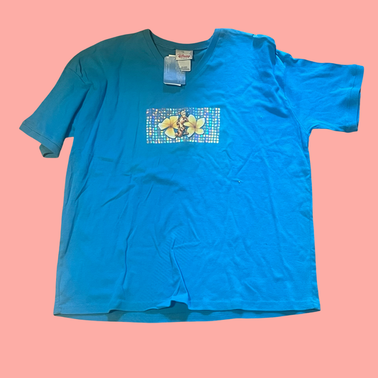 NWT Disney store deadstock vintage early 2000s Winnie the Pooh blue summer tshirt size XXL