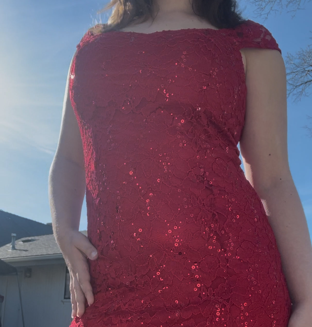 La scala USA red dress size large