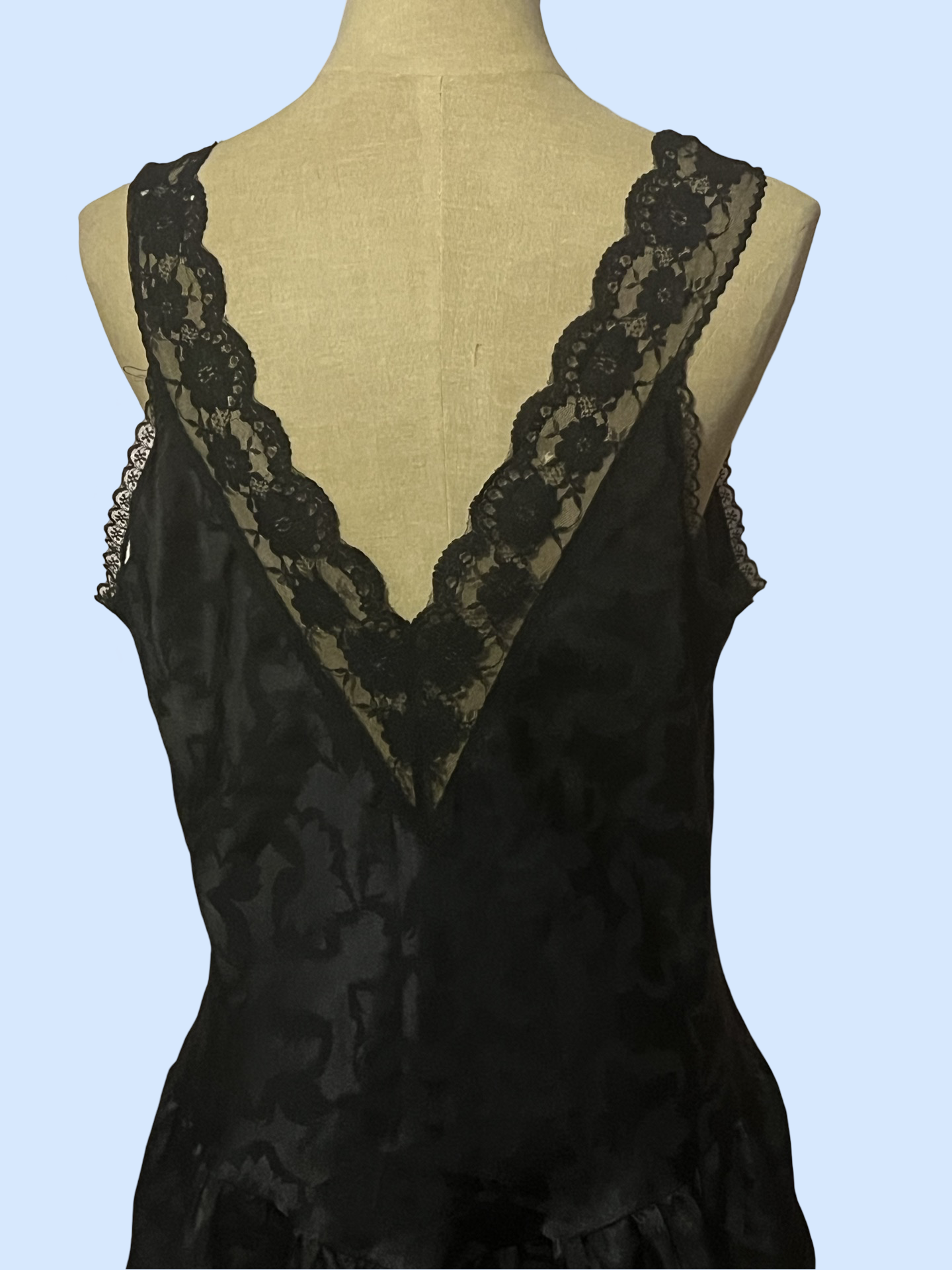 Erika Taylor vintage black lace goth slip dress