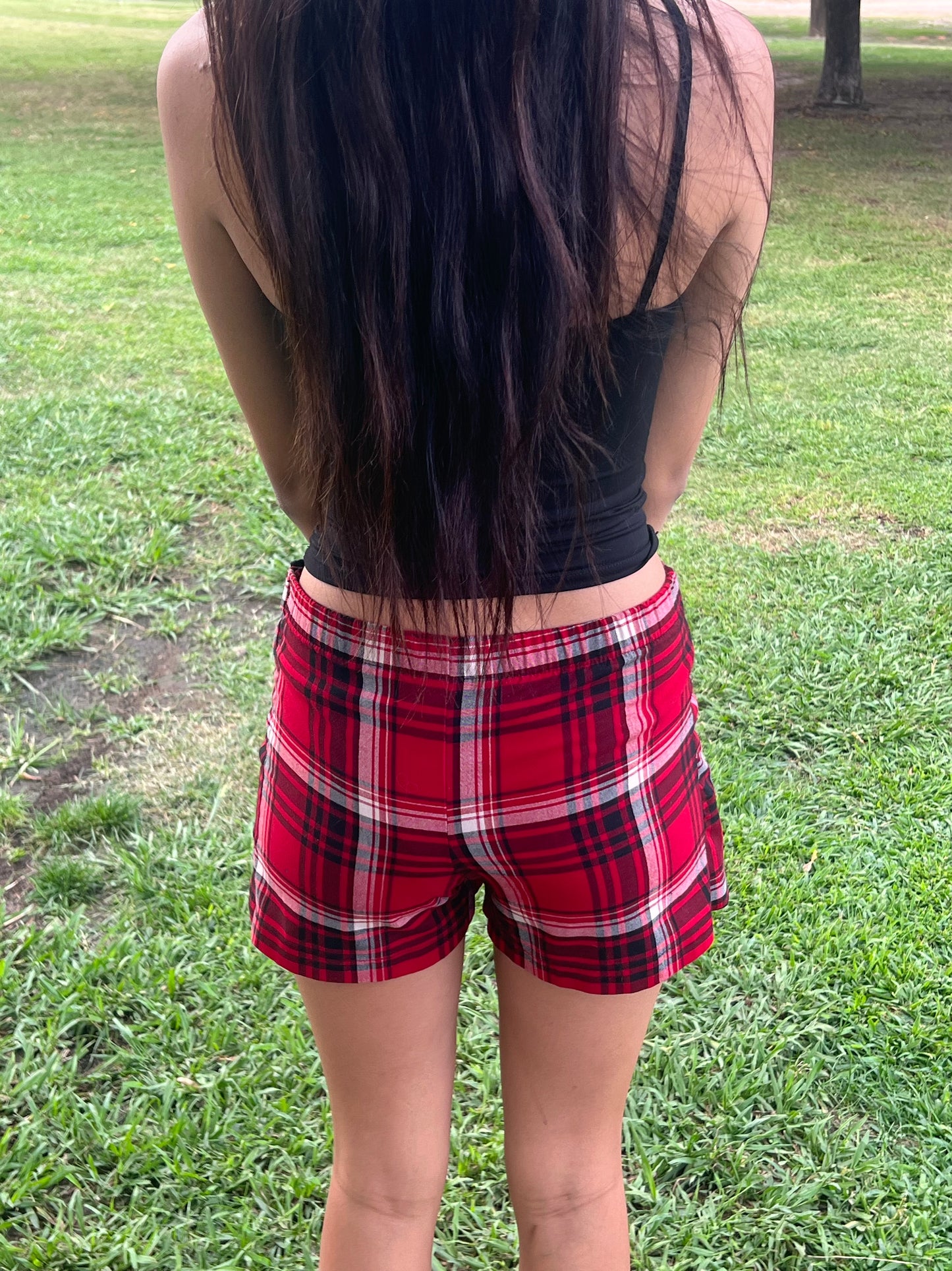 Early 2000s red plaid skort size large