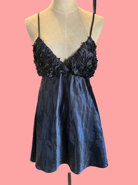 Flora vintage black slip dress size large