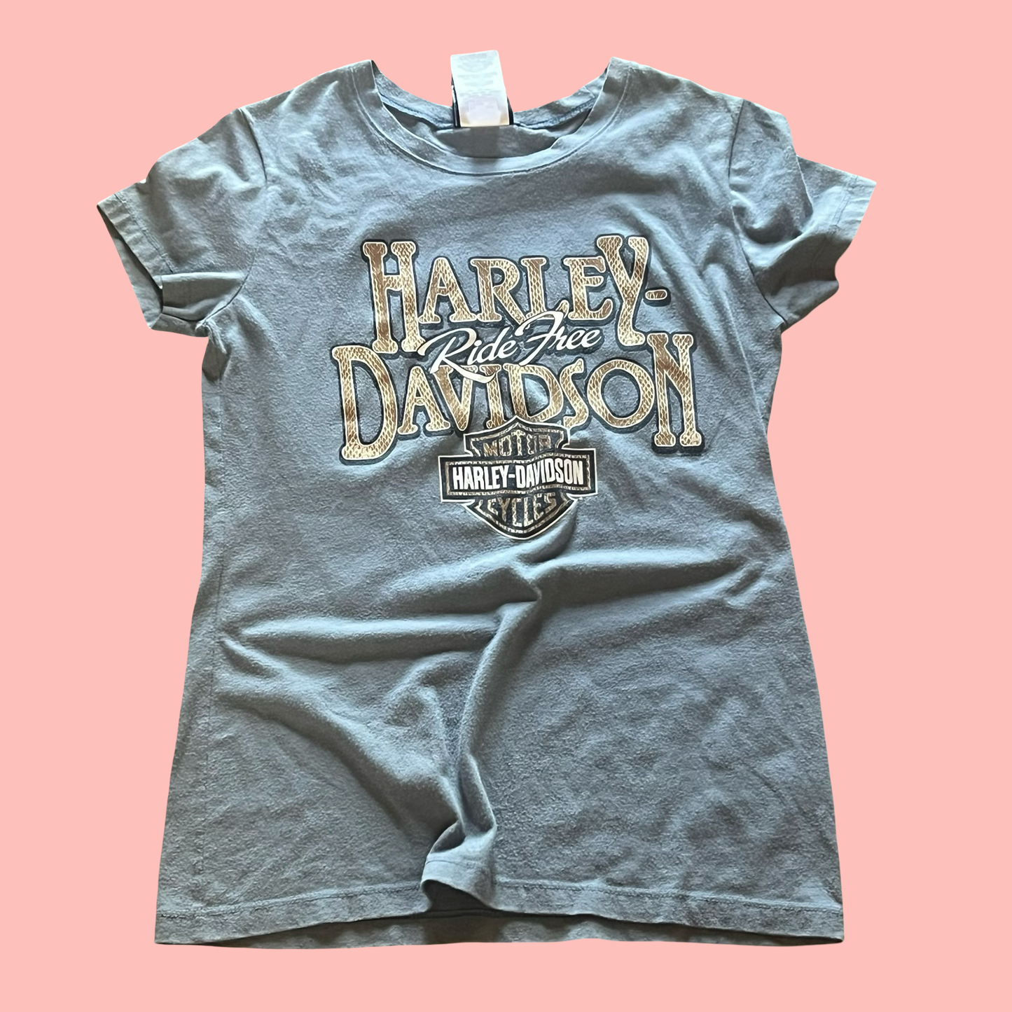 Harley Davidson y2k mcbling motorcycle baby tee Daytona beach 2011 t-shirt size medium