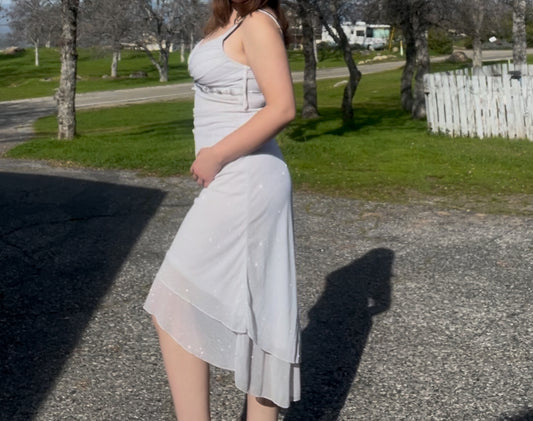 Ruby rox vintage early 2000s fairy core white sparkly girly dress size large