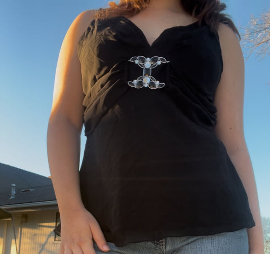 Bisou Bisou black blouse size 14