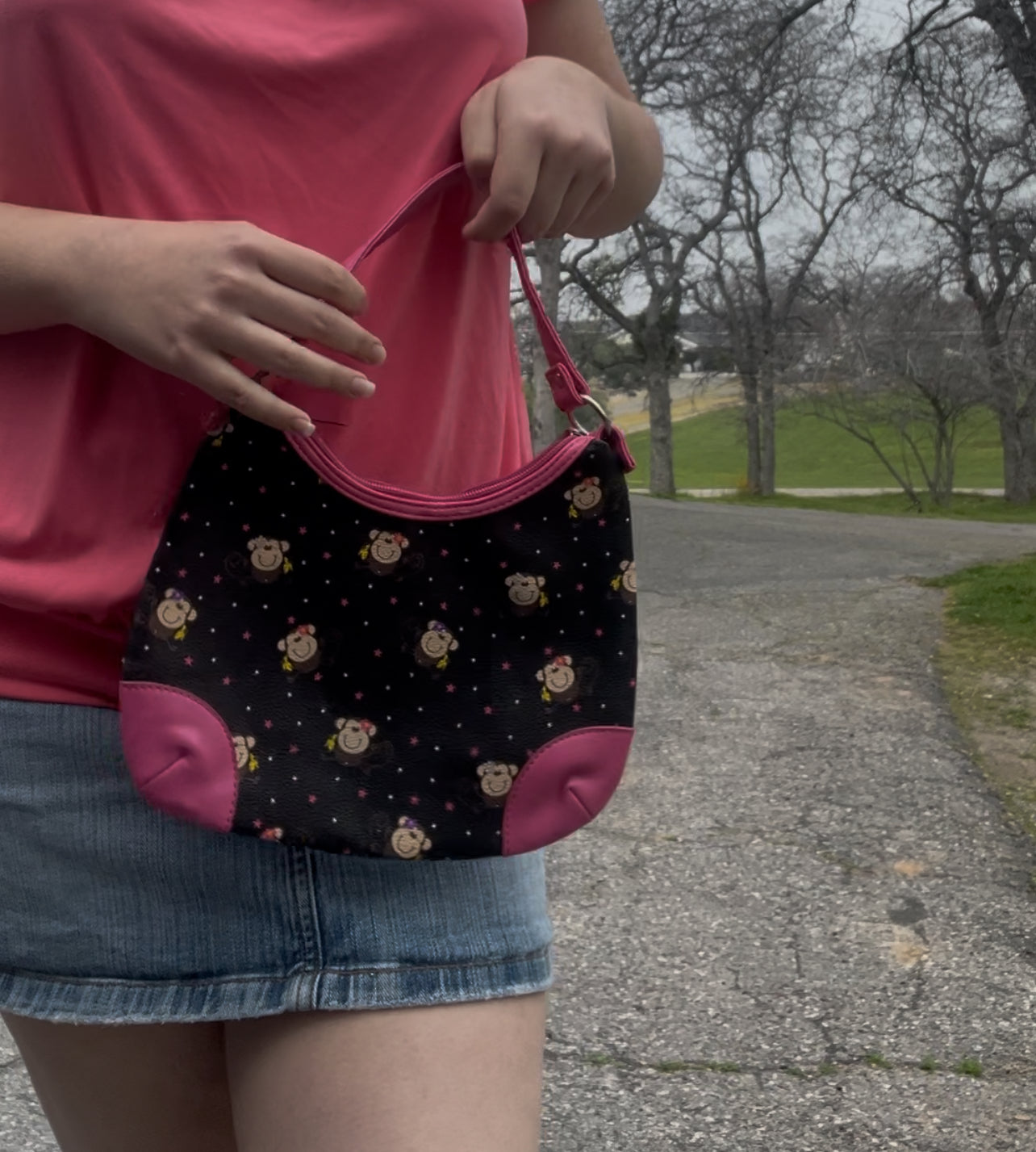 Vintage early 2000s y2k monkey kawaii kids mini purse