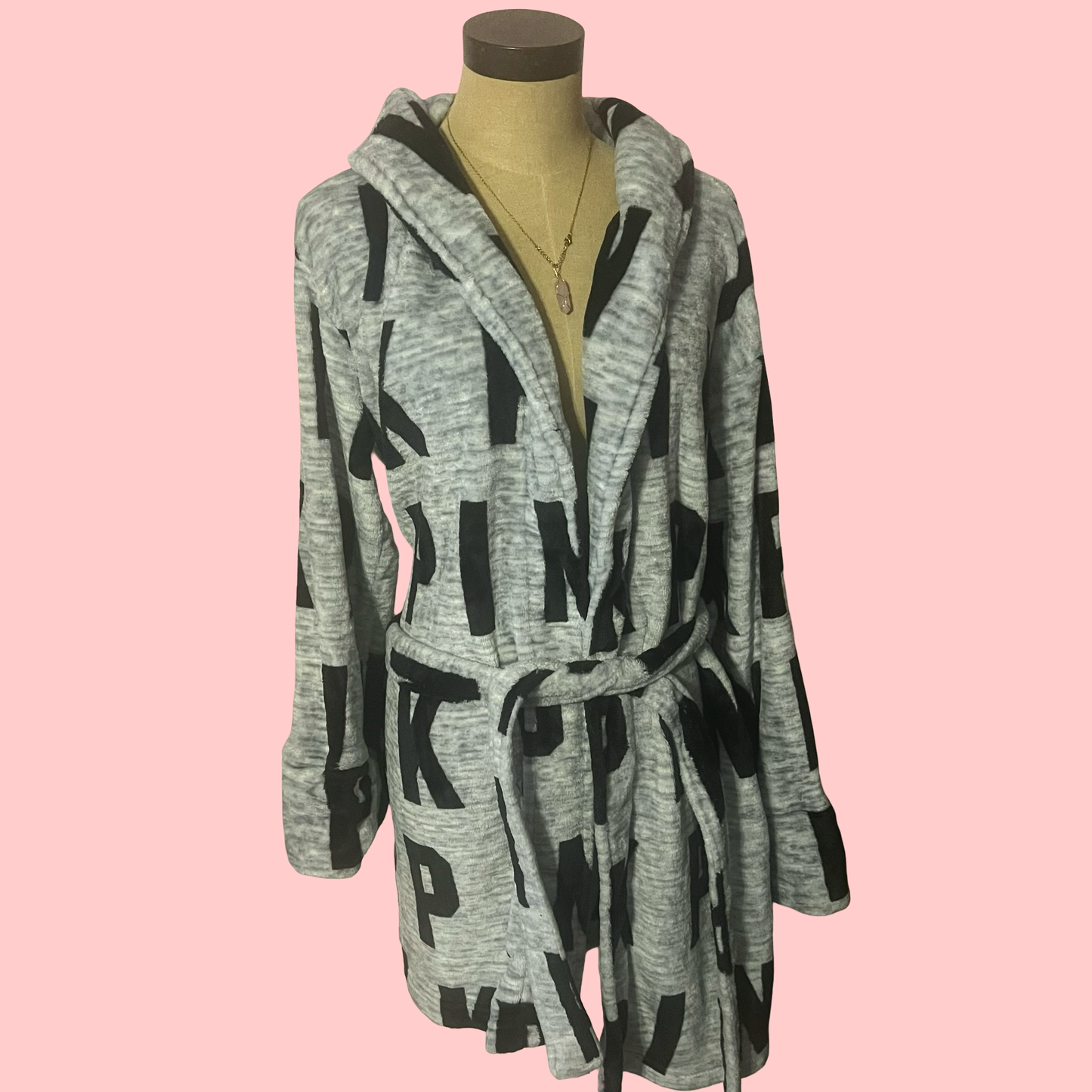Victoria secret pink grey 2018 robe one size