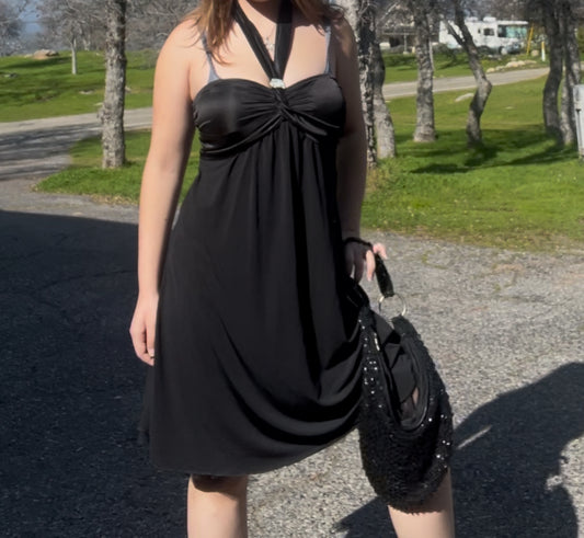 NWT my Michelle vintage early 2000s y2k glam girly whimsygoth halter dress size medium