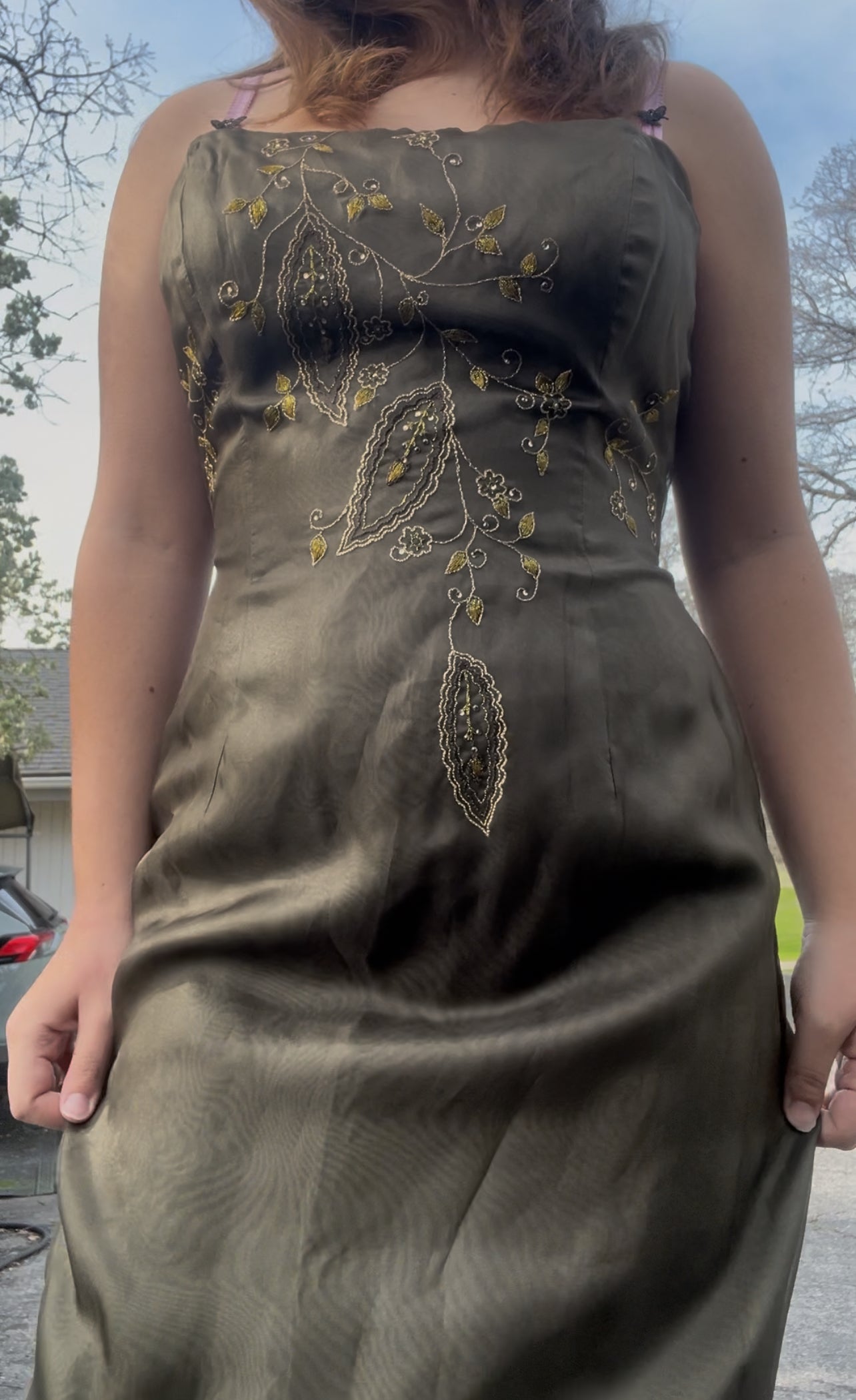 Laundry by Shelli Segal Olive Embellished Gown – Size 10