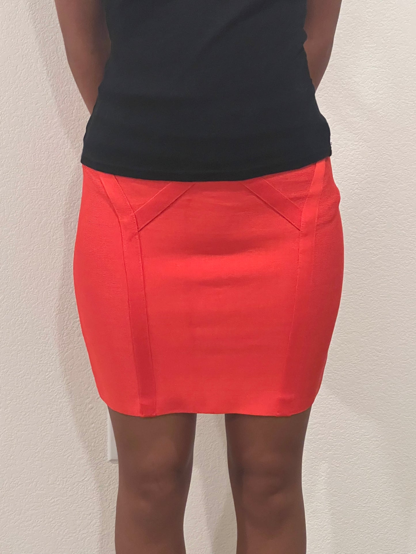 Bebe early 2000s orange bandage skirt size small