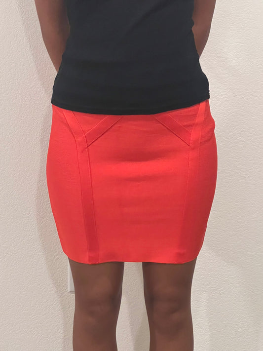 Bebe early 2000s orange bandage skirt size small