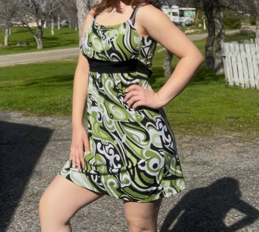 Xtypjotik vintage early 2000s y2k paisley spring coconut girl fairy core mini dress size small