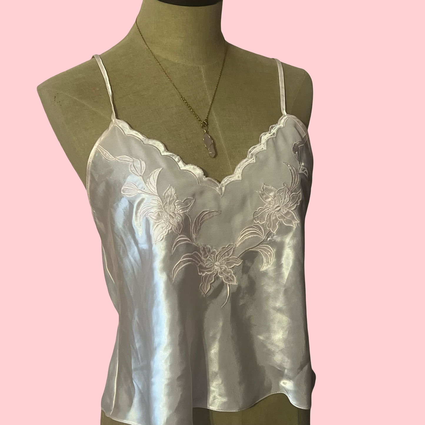 Val mode true vintage lingerie sheer coquette girly princess light pink cami top size medium