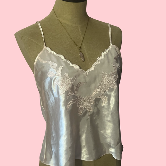 Val mode true vintage lingerie sheer coquette girly princess light pink cami top size medium