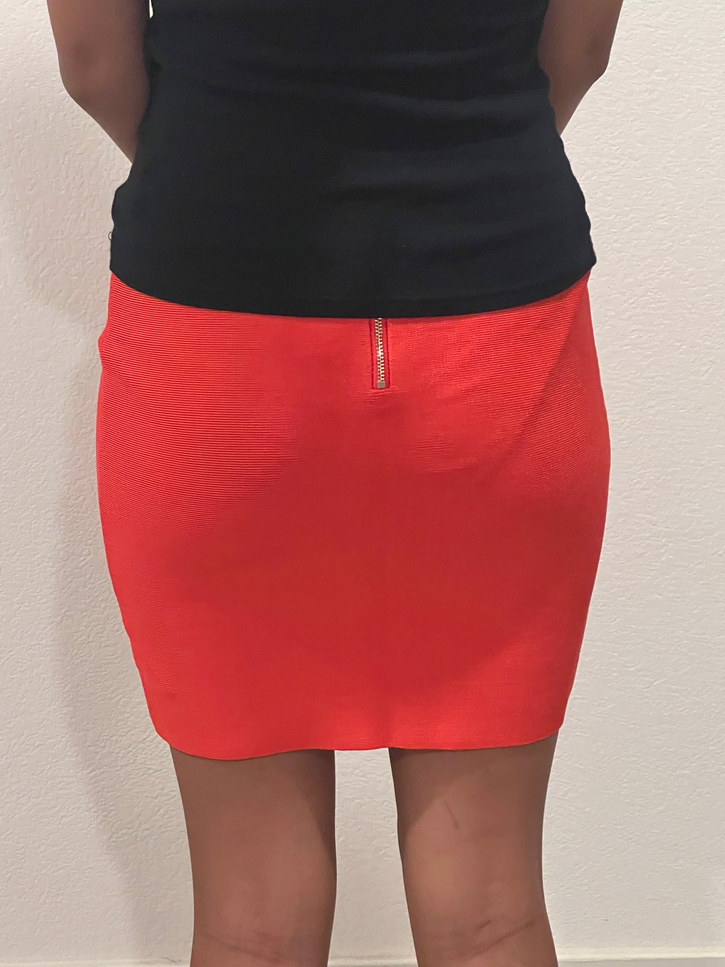 Bebe early 2000s orange bandage skirt size small