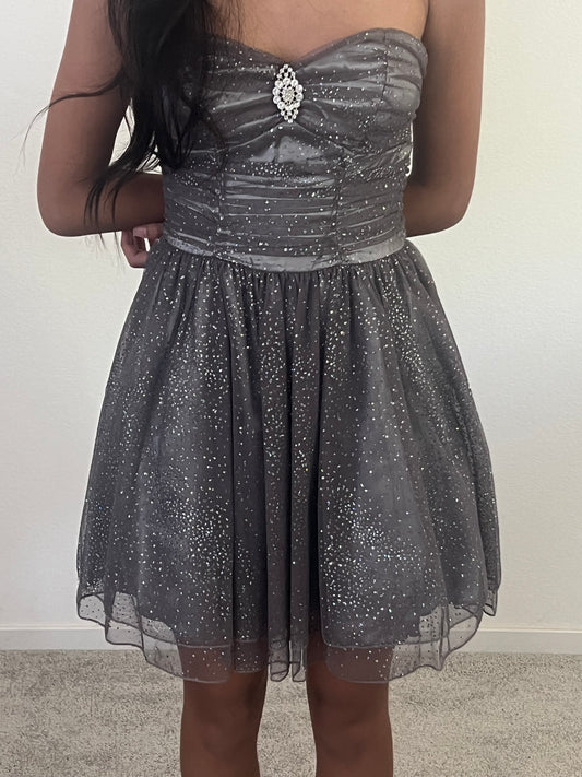 Speechless sparkly grey short prom dress size 3