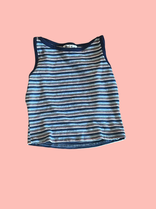 Hi sun USA striped y2k early 2000s crop top