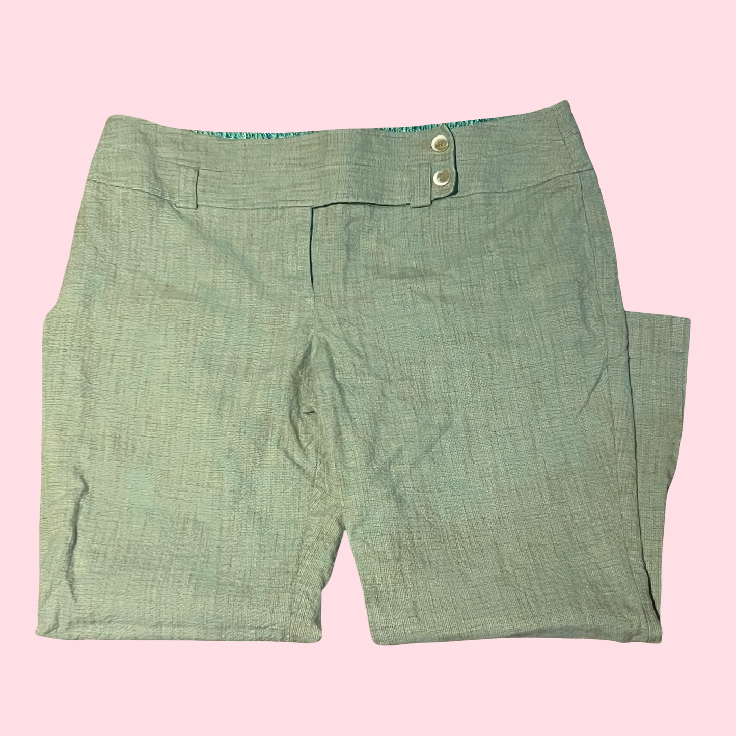 Light green y2k early 2000s tweed pants size 16
